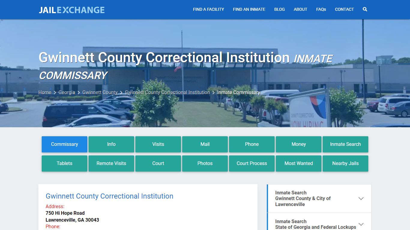 Gwinnett County Correctional Institution Inmate Commissary - Jail Exchange